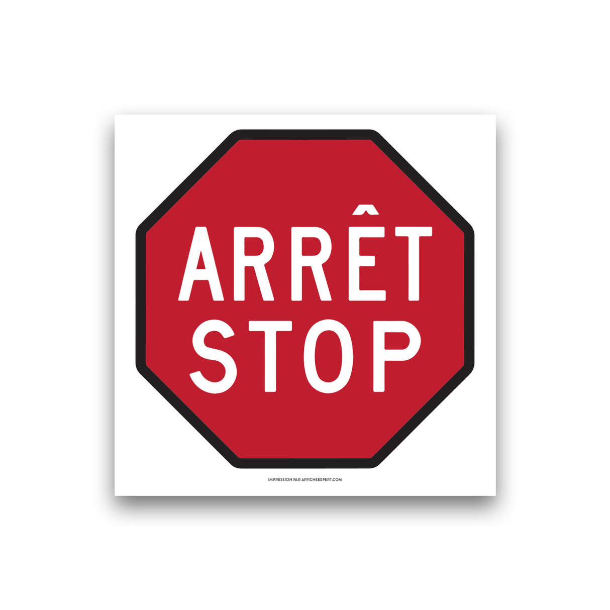Affiche Arrêt / Stop (forme carré)