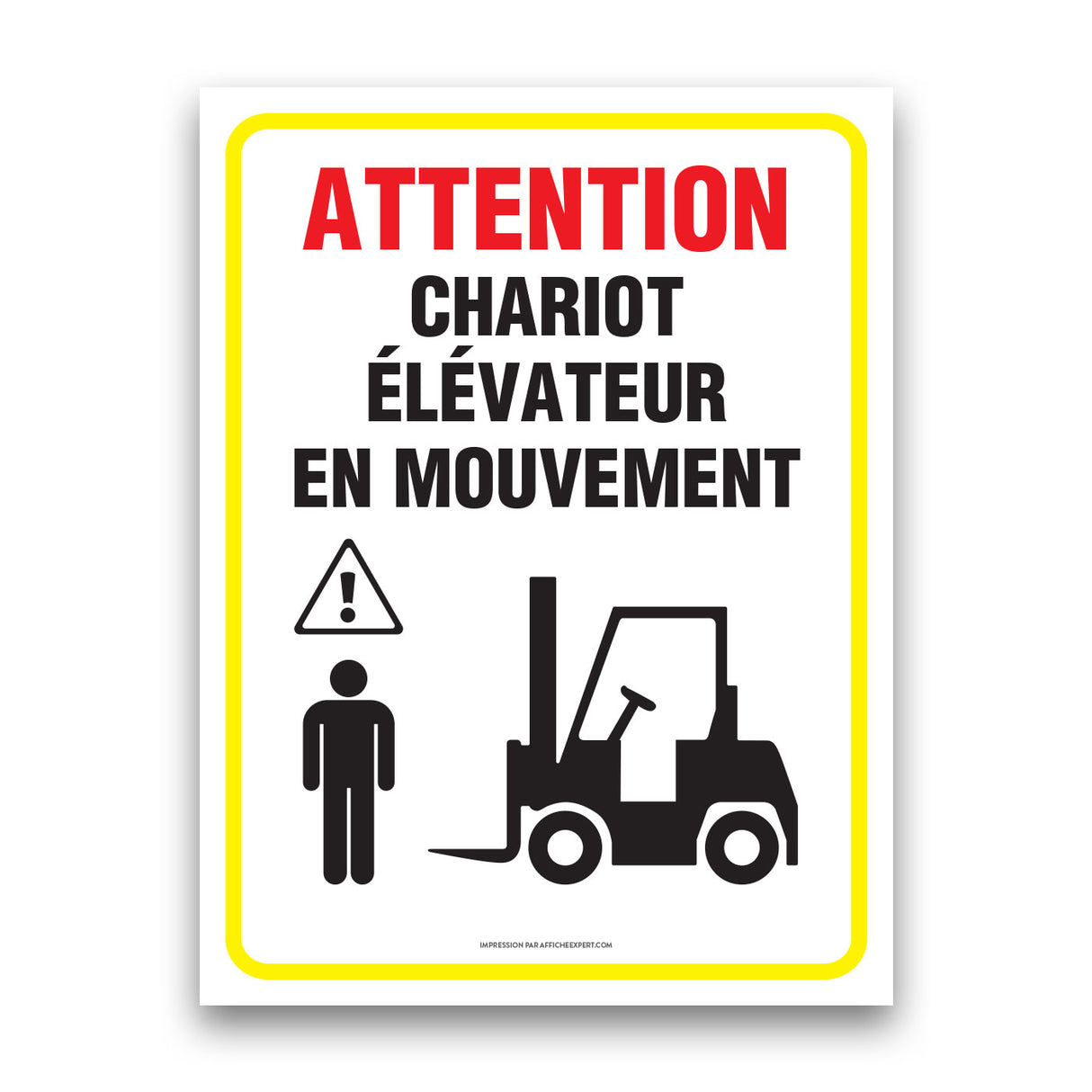 Chariot élévateur en mouvement