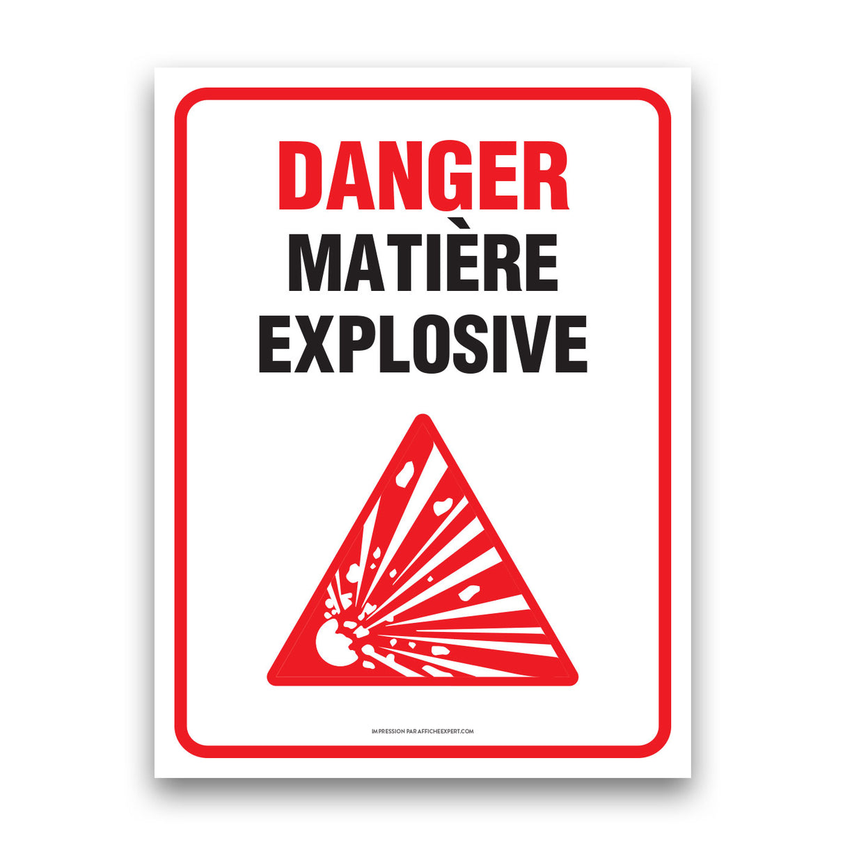 Danger matière explosive