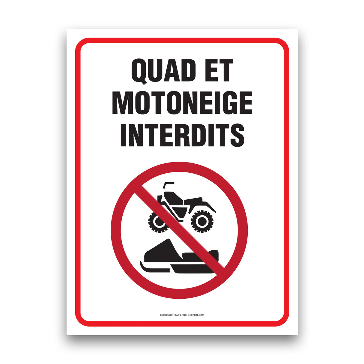 Quad et motoneige interdit