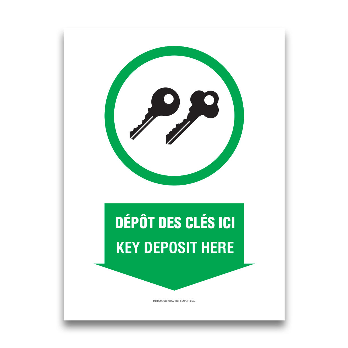 Affiche - Dépôt à clés (bilingue)