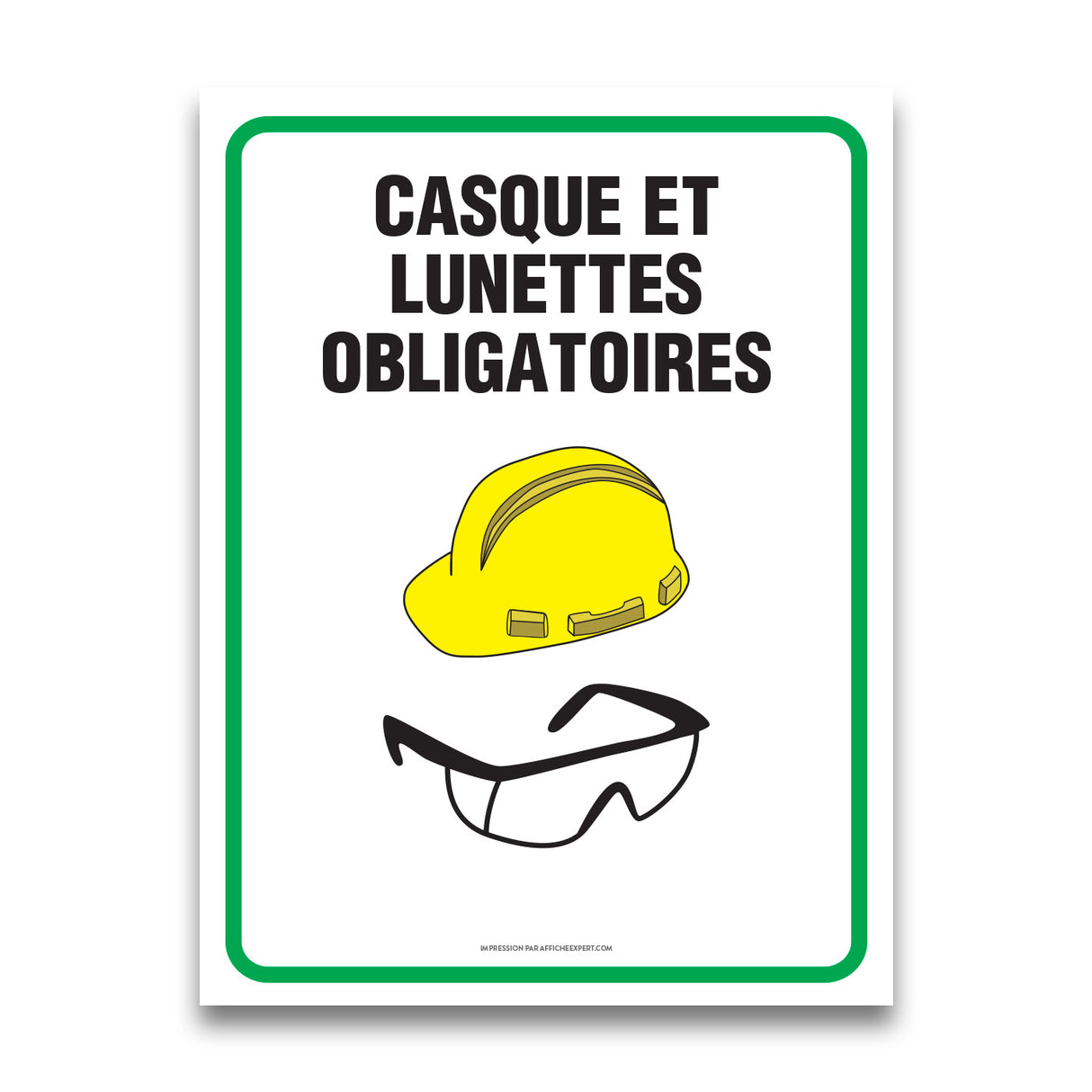 Casque et lunettes obligatoires