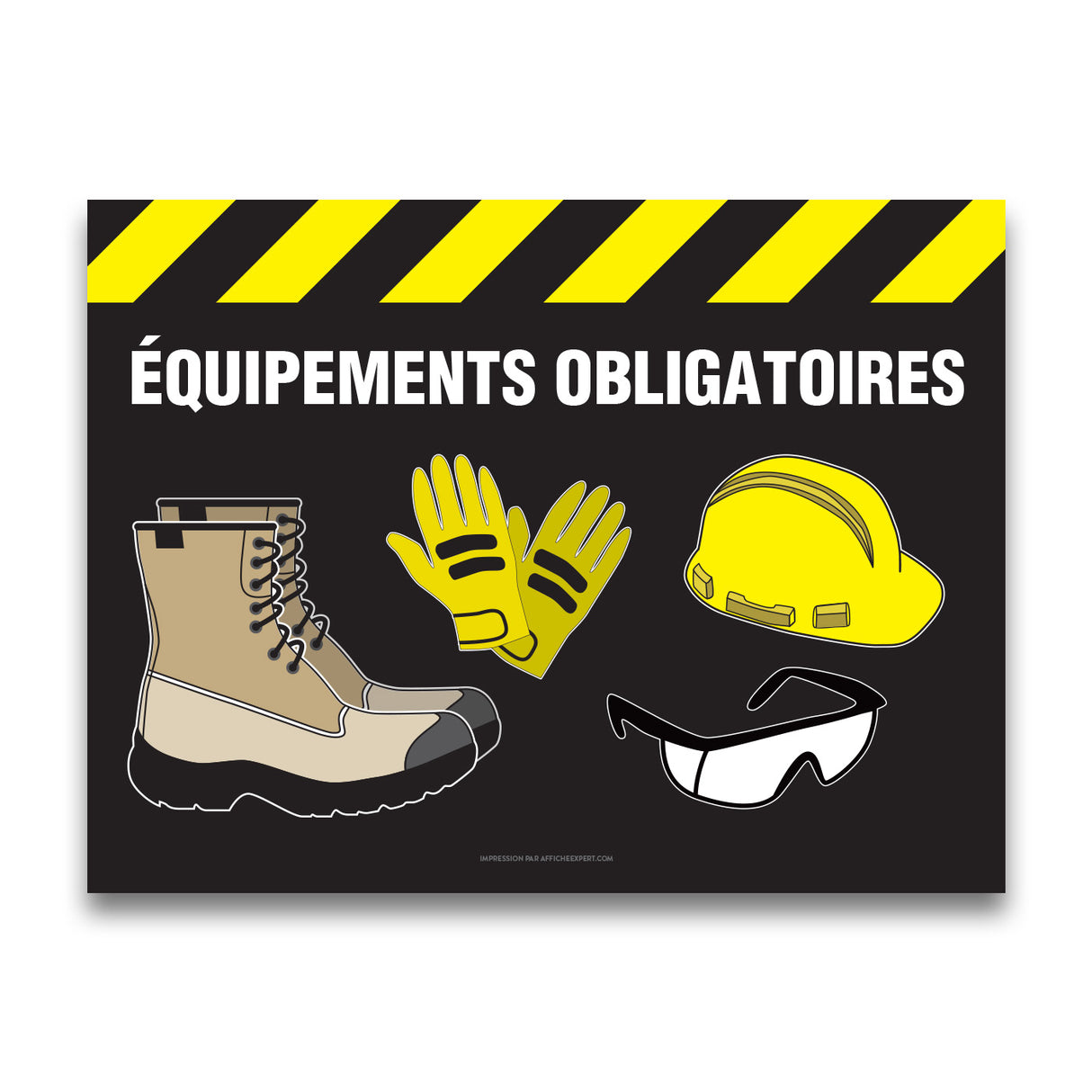 Équipments obligatoires (Casque, bottes, gants et lunettes)