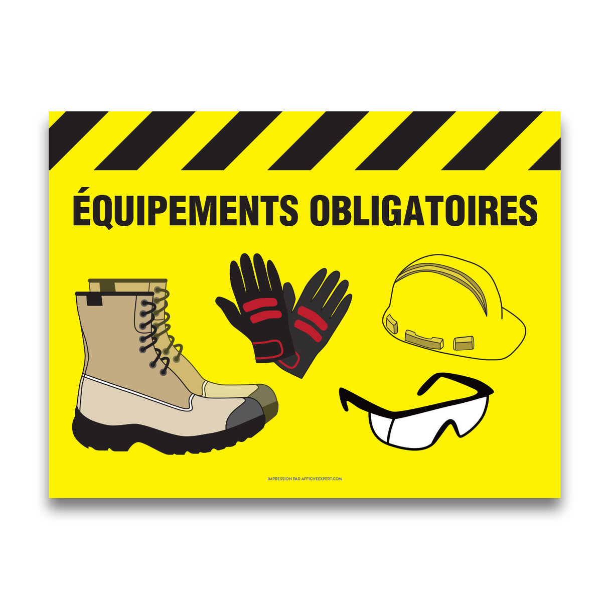 Équipments obligatoires (Casque, bottes, gants et lunettes)