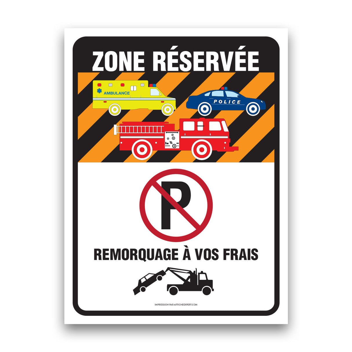 Zone stationnement interdit (véhicules urgences)