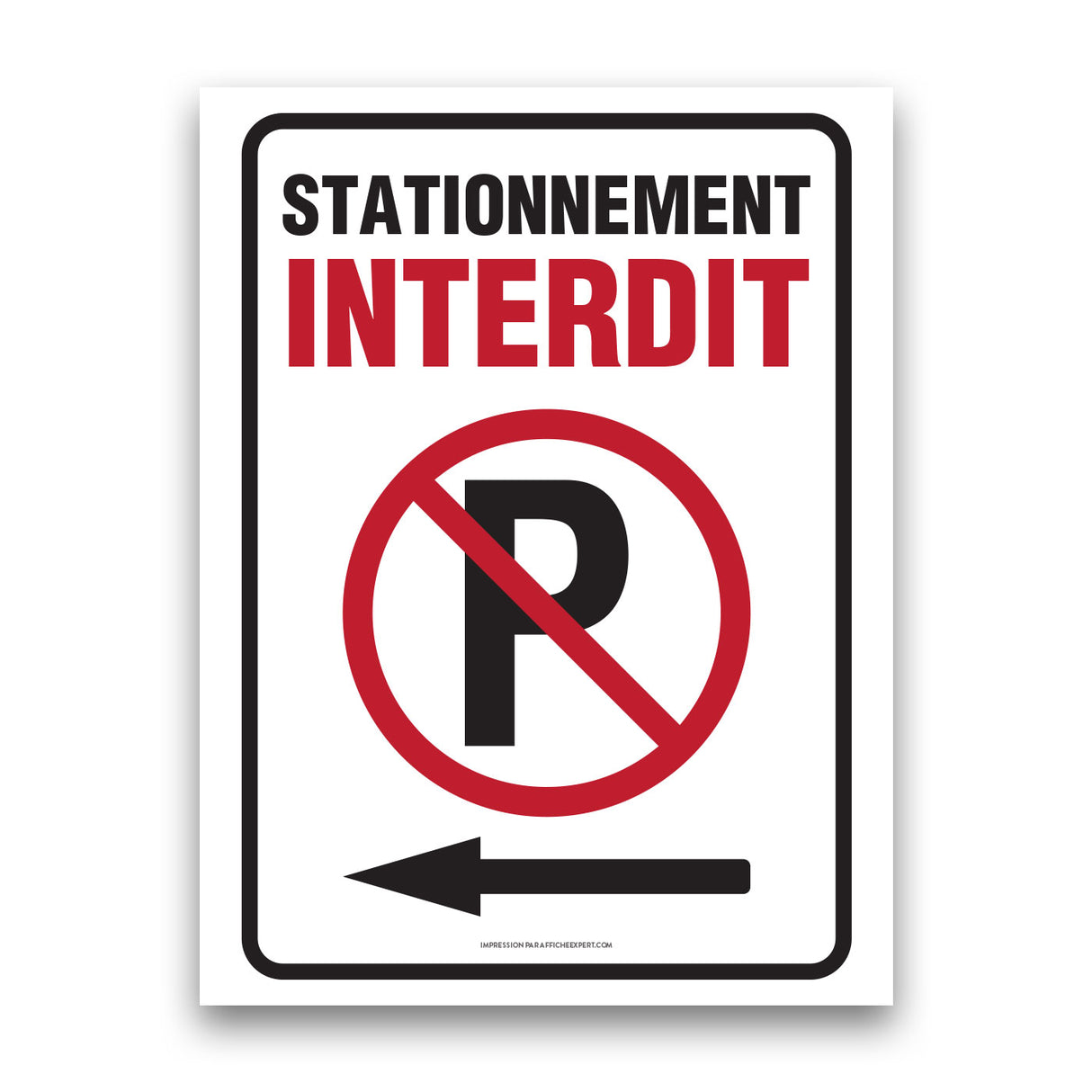 Stationnement interdit (Flèche gauche)