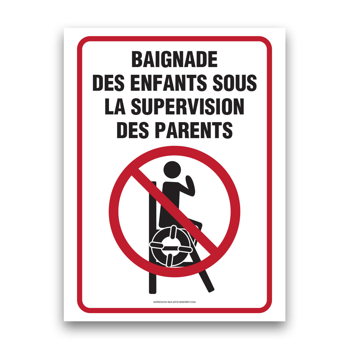 Baignade sans surveillance (supervision des parents)