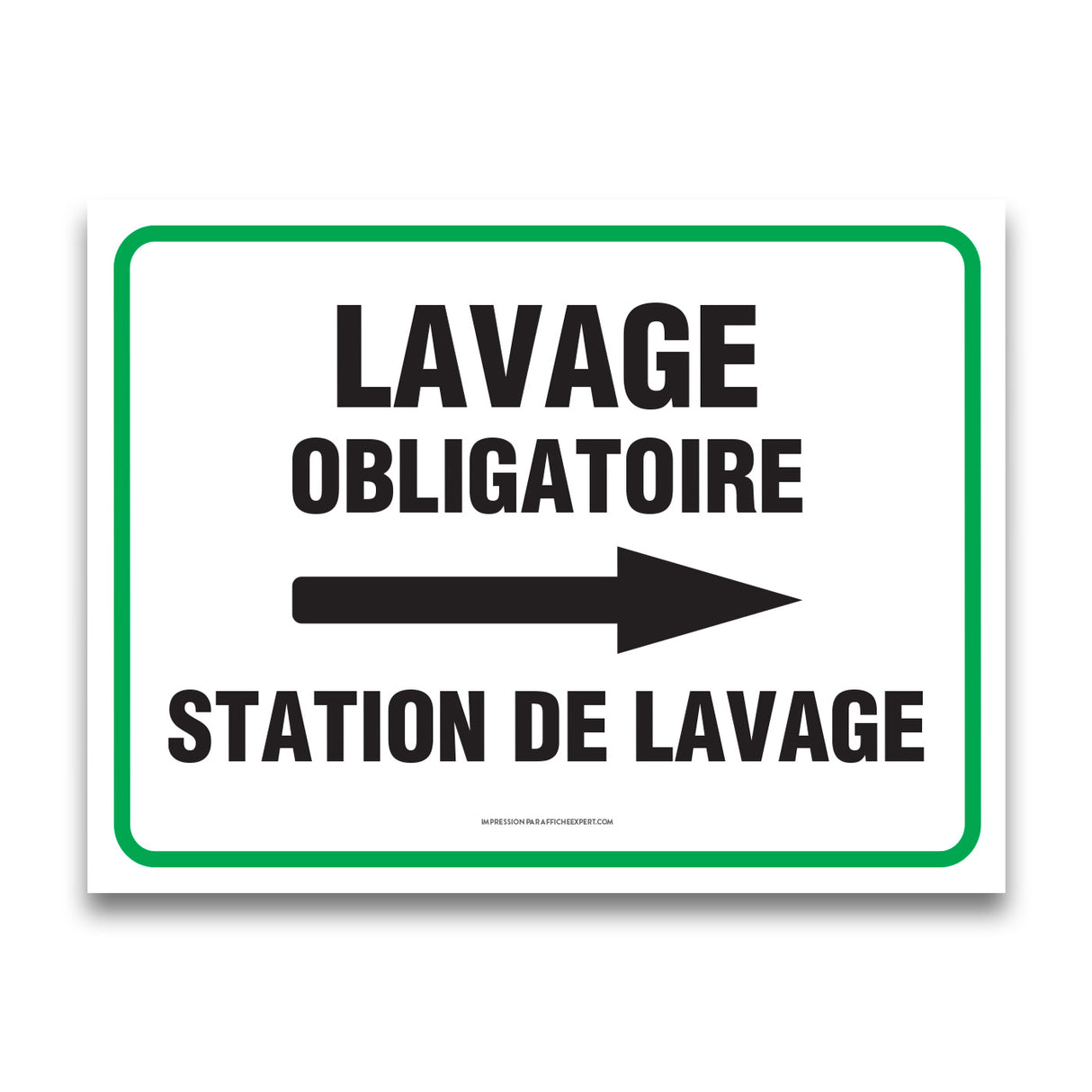 Lavage obligatoire - Station de lavage (Flèche droite)