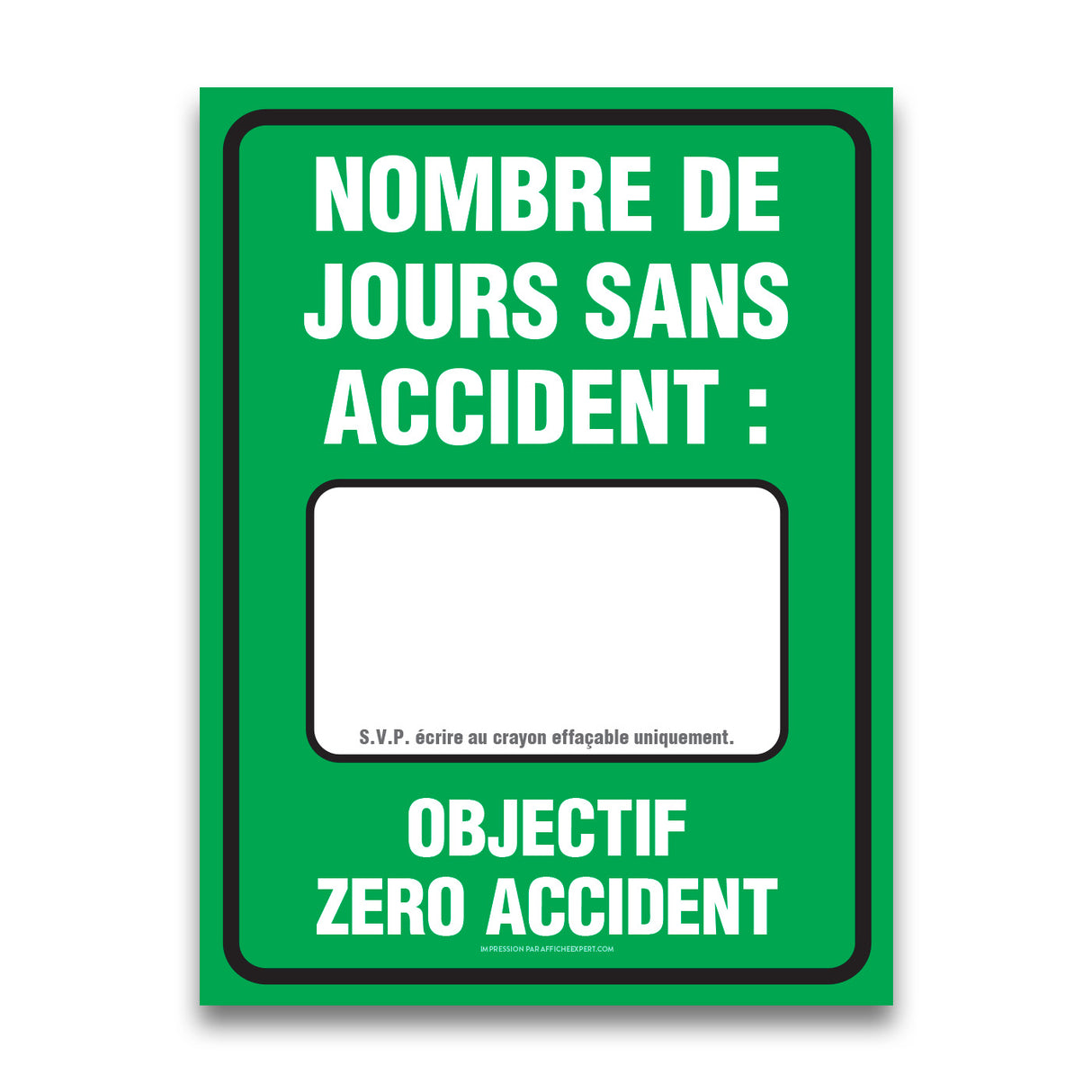 Nombre de jours sans accident (effaçable)