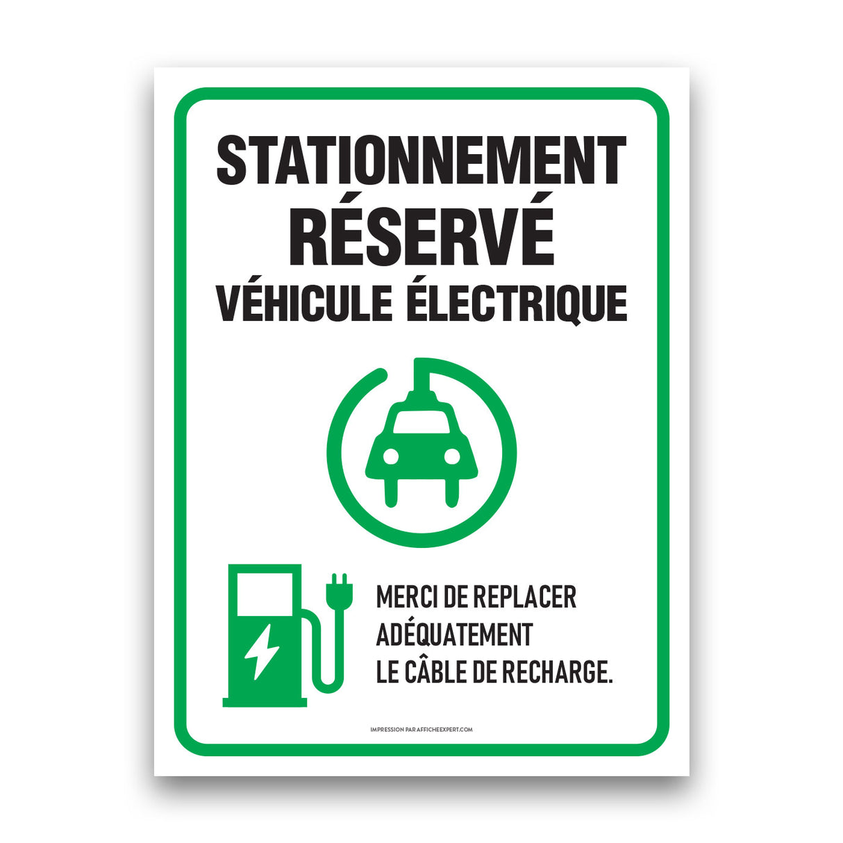 Stationnement réservé - véhicule électrique