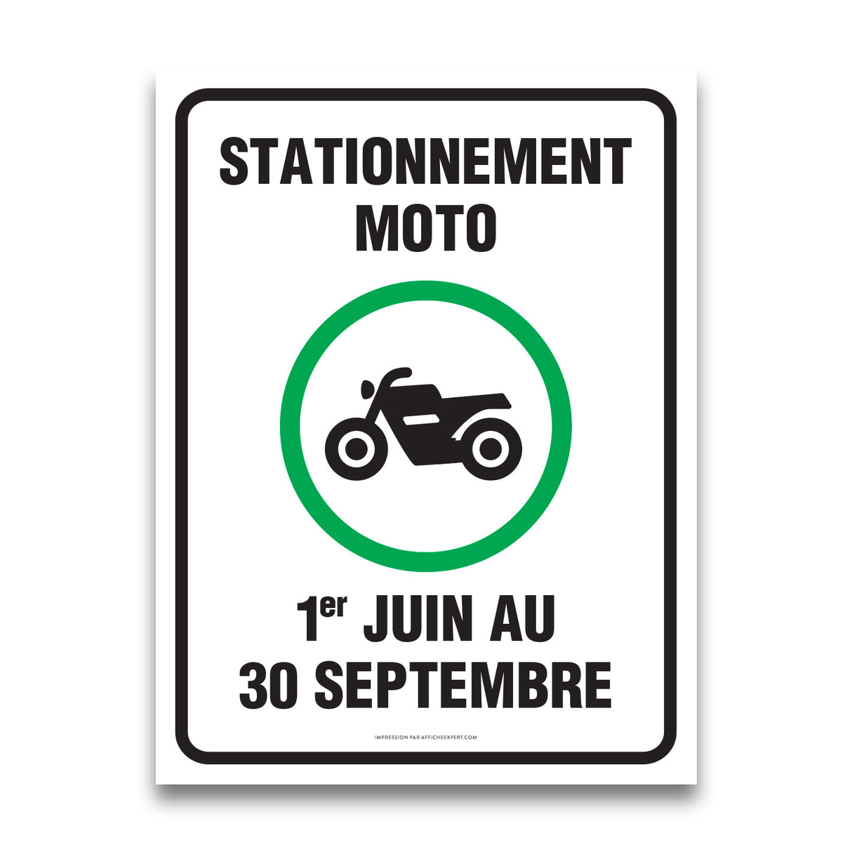 Stationnement réservé moto - 1er juin au 30 septembre