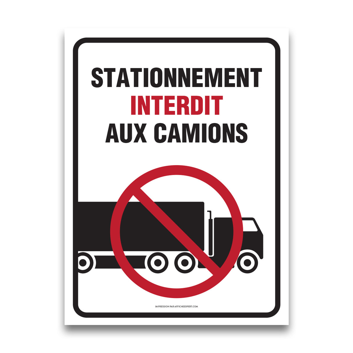 Stationnement interdit aux camions