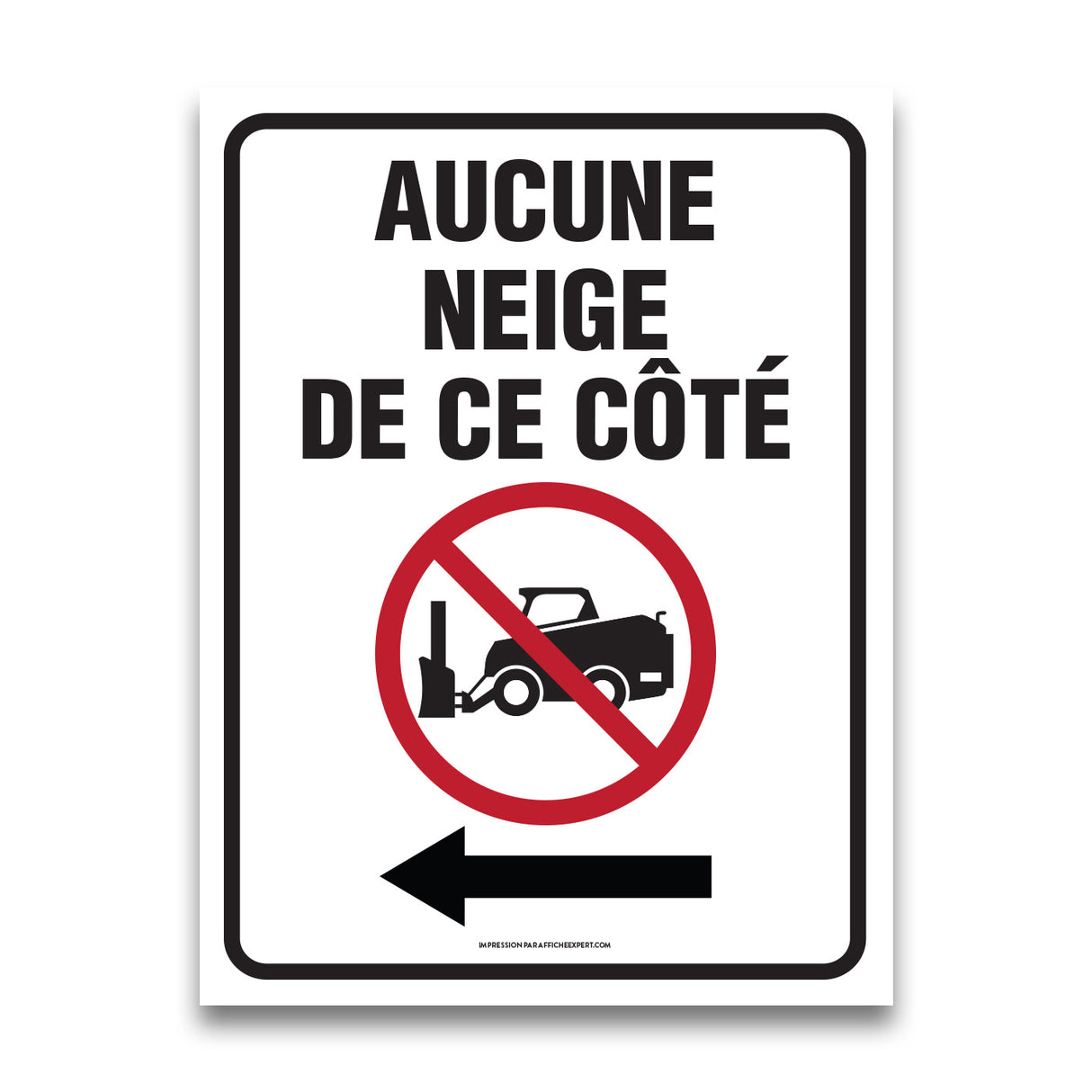 Aucune neige de ce côté (déneigeur) - Flèche vers la gauche