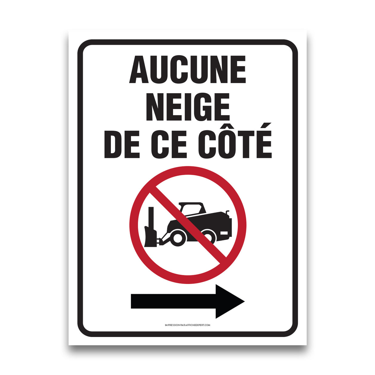 Aucune neige de ce côté (déneigeur) - Flèche vers la droite
