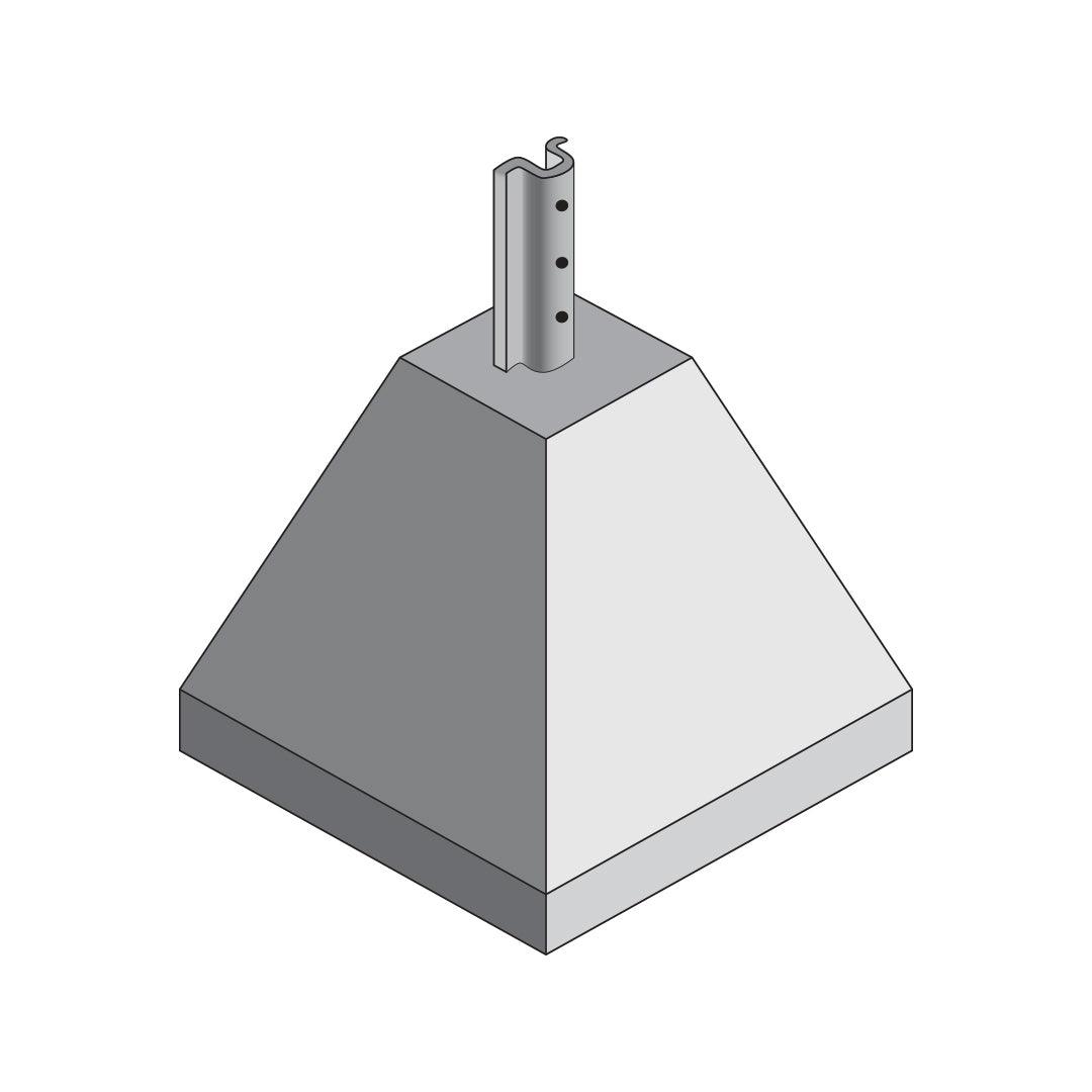 Base de béton pyramidale