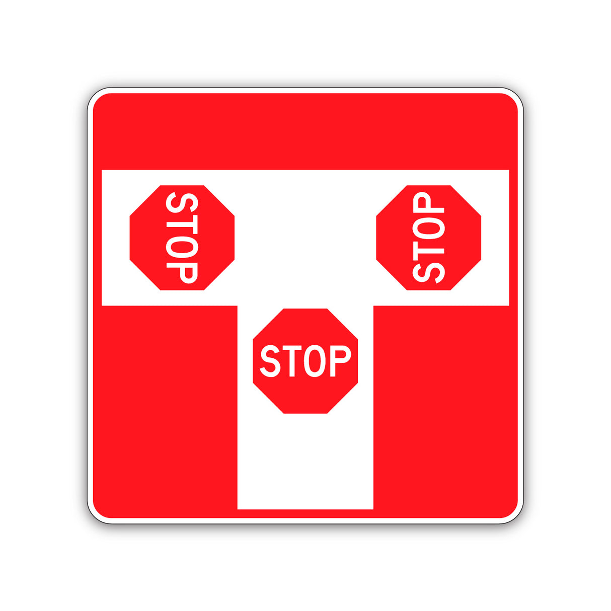 Stop sur toutes les approches à une intersection (panonceau) (P-10-P-2)