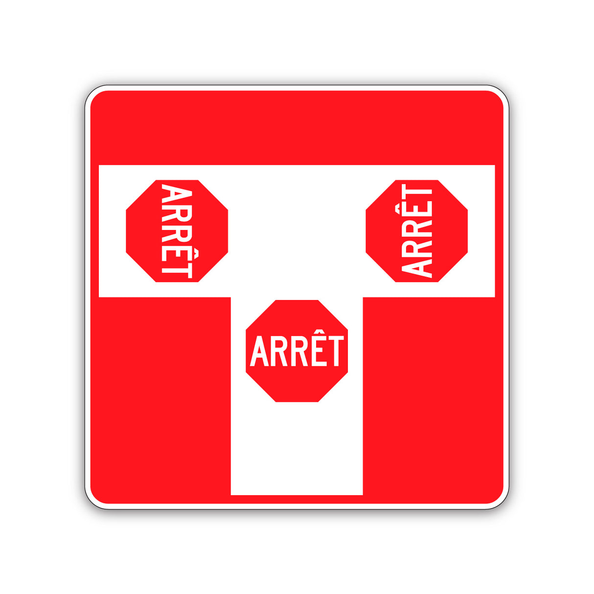 Arrêt sur toutes les approches à une intersection (panonceau) (P-10-P-2)