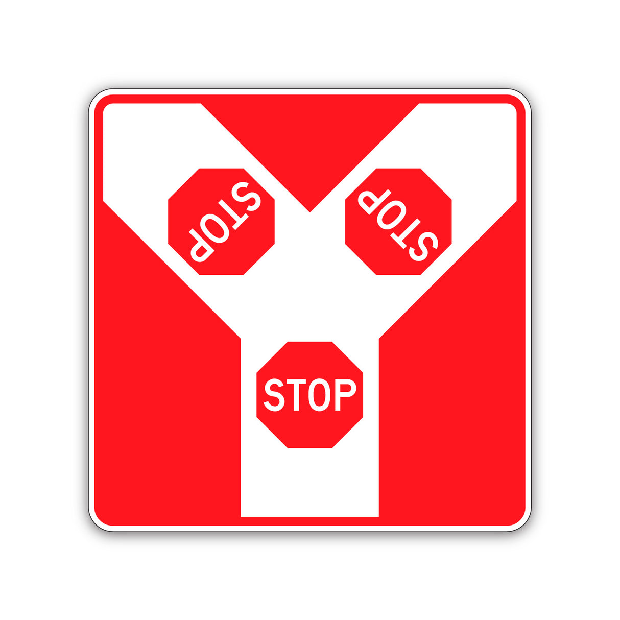 Stop sur toutes les approches à une intersection (panonceau) (P-10-P-3-S)