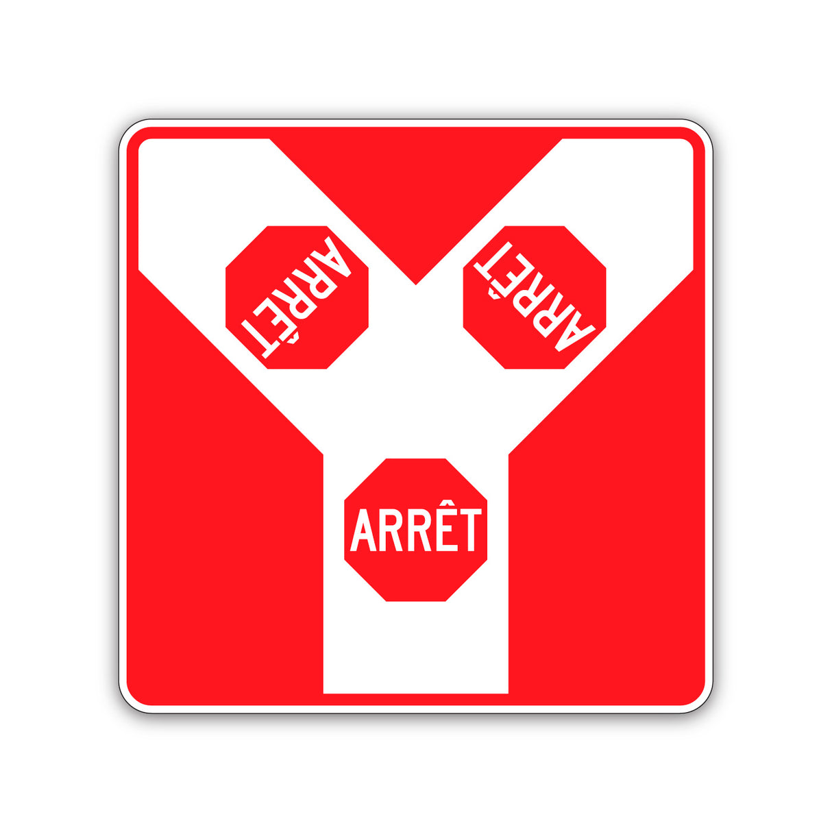 Arrêt sur toutes les approches à une intersection (panonceau) (P-10-P-3)