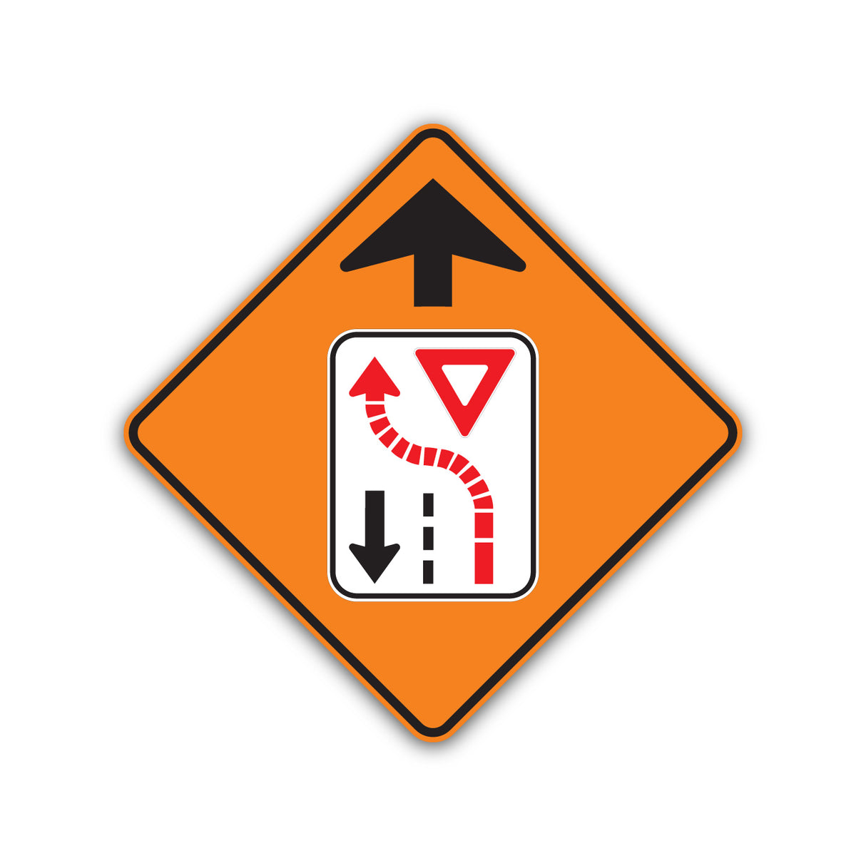 Signal avancé de cédez le passage à la circulation venant en sens inverse (T-D-30)