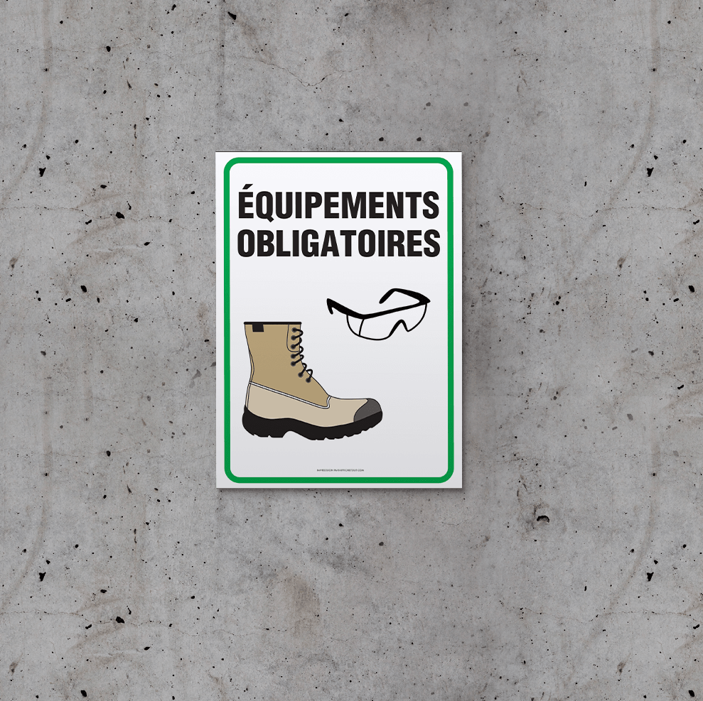 Affiche - Équipments obligatoires (Bottes et lunettes)