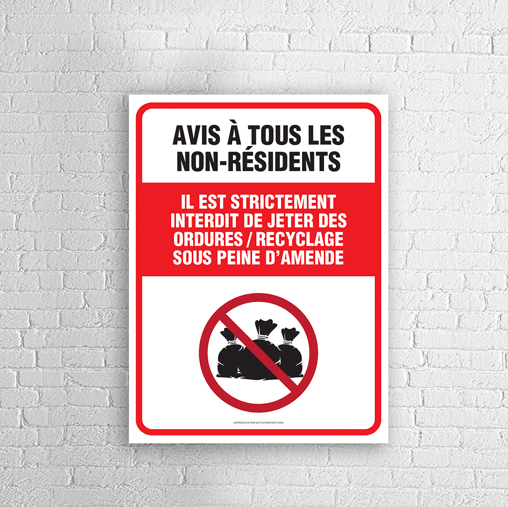 Affiche - Interdiction de déposer vos déchets