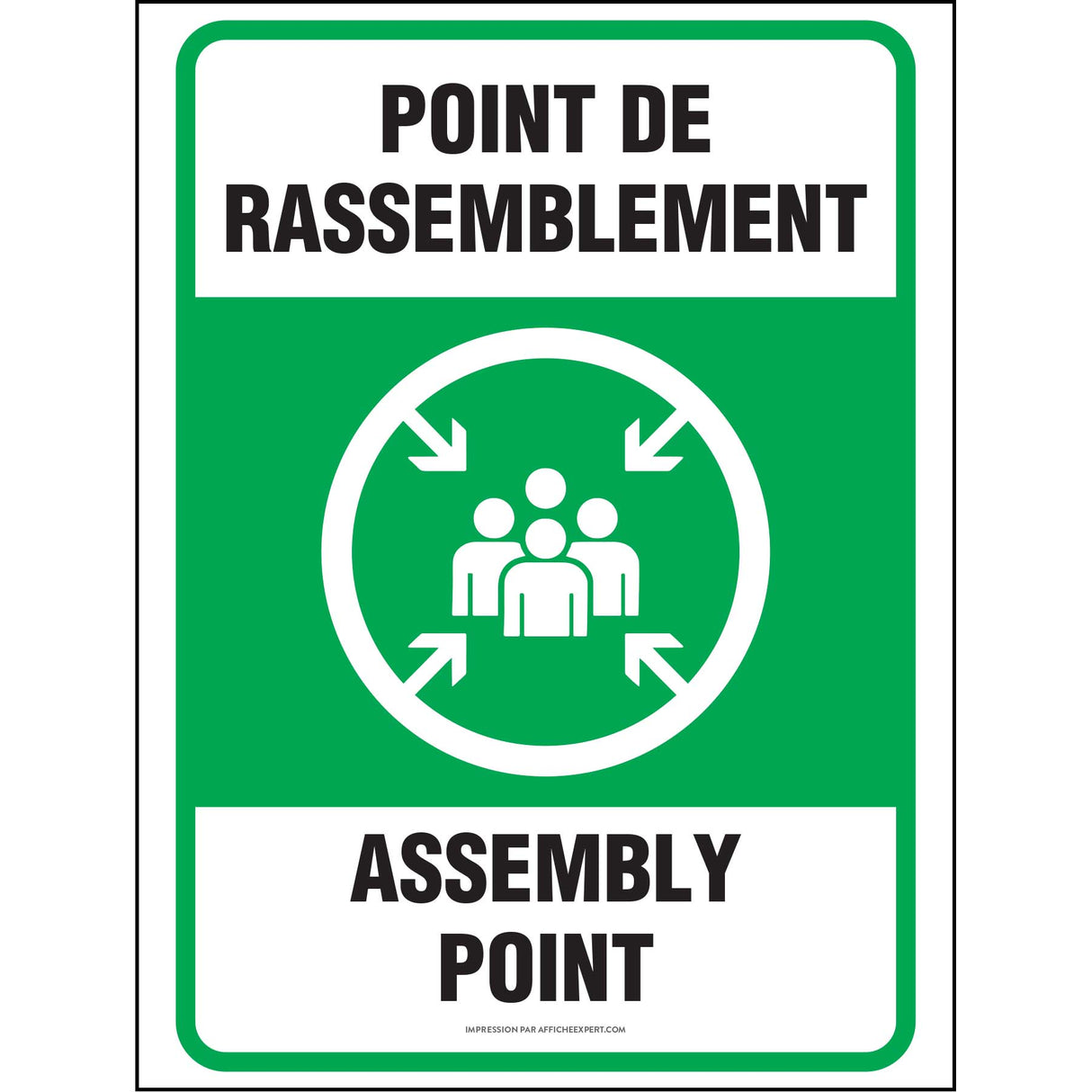 Affiche - Point de rassemblement / Assembly point (bilingue)