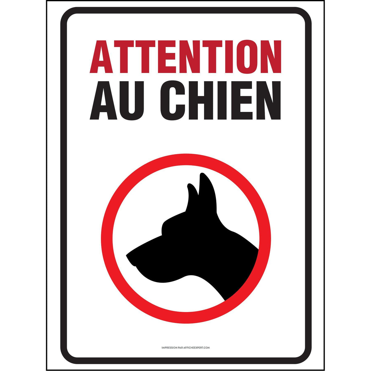 Logo attention au chien. Stock Vector