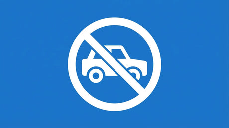 Pictogramme d'une voiture avec un symbole d'interdiction pour signalisation de stationnement