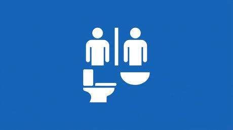 Pictogramme illustrant des affiches pour toilettes et vestiaires