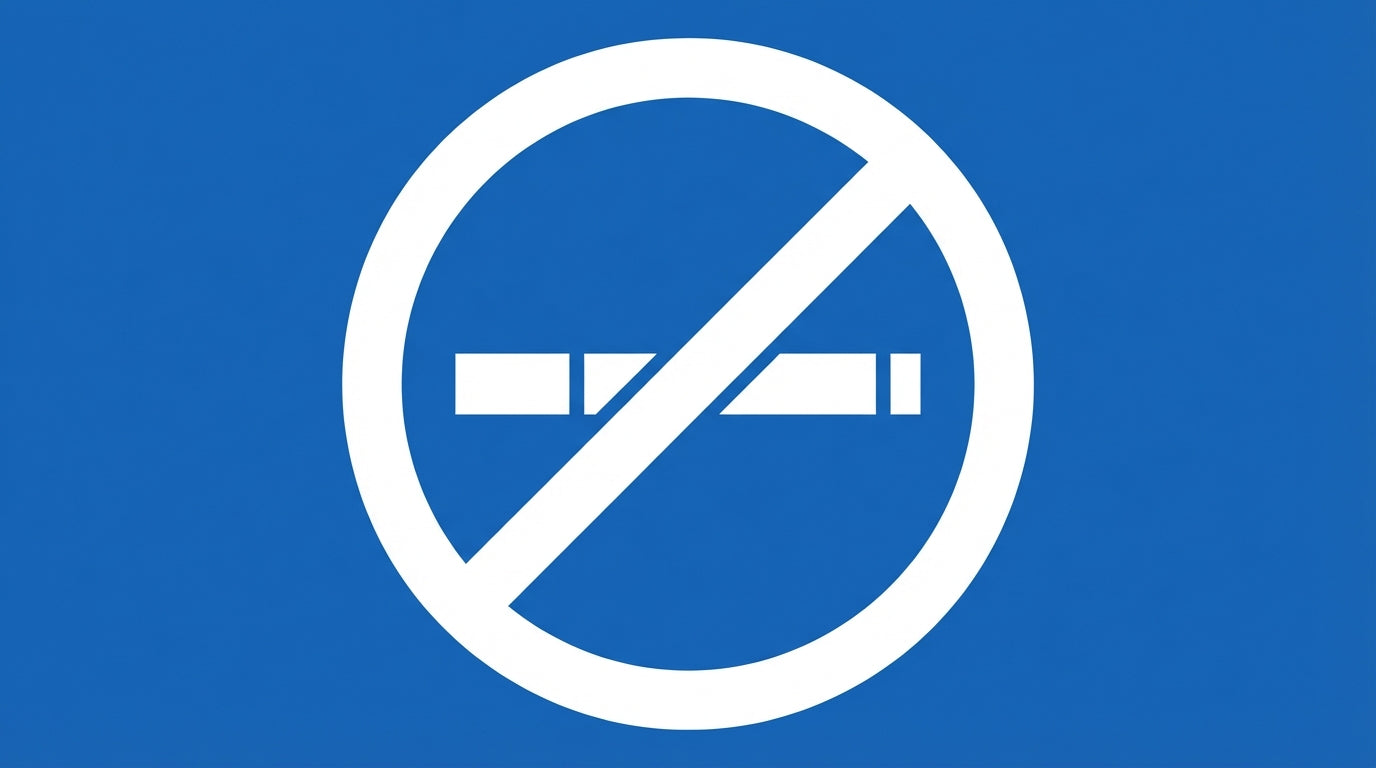 Pictogramme d'interdiction de fumer sur fond bleu