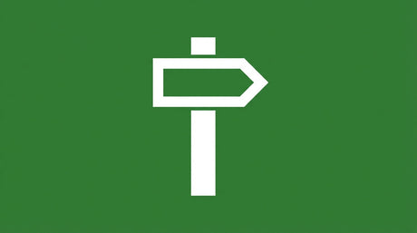 Pictogramme d'un poteau de signalisation de sentier avec flèche directionnelle