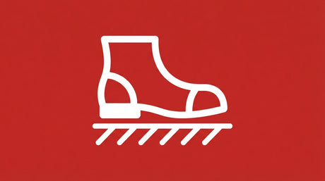 Pictogramme d'avertissement de surface glissante sur fond rouge foncé