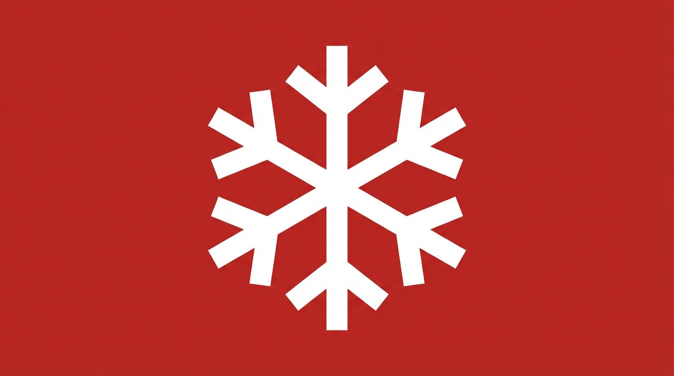 Pictogramme d'avertissement de chute de neige sur fond rouge foncé