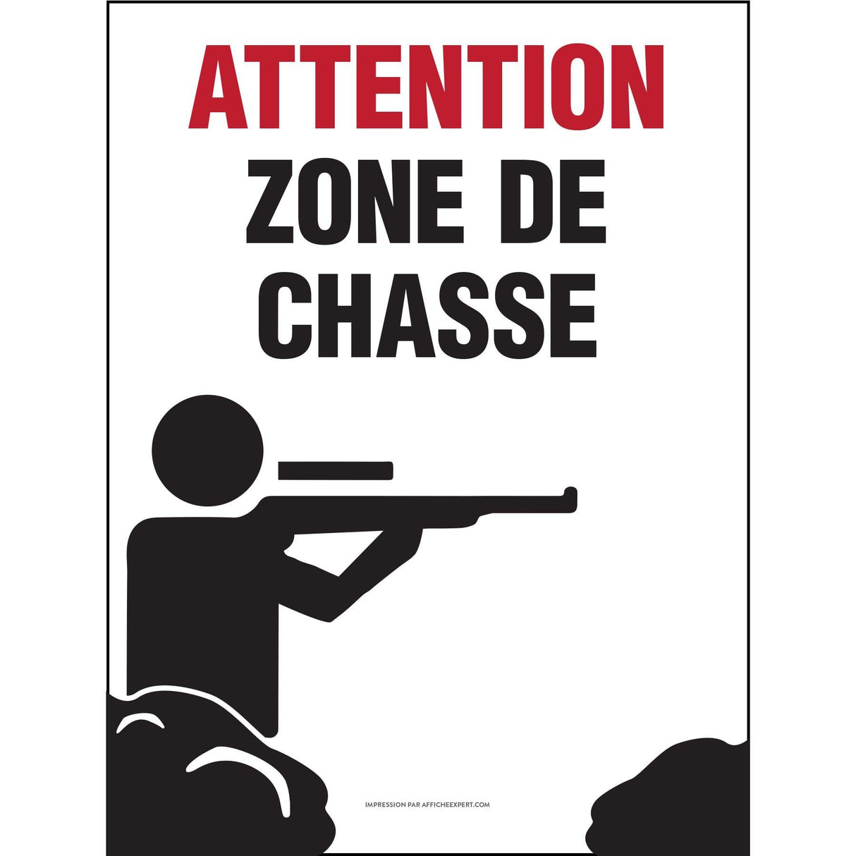 Sign - "Attention zone de chasse"