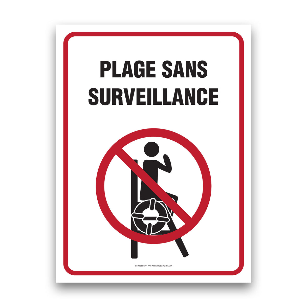 Plage sans surveillance