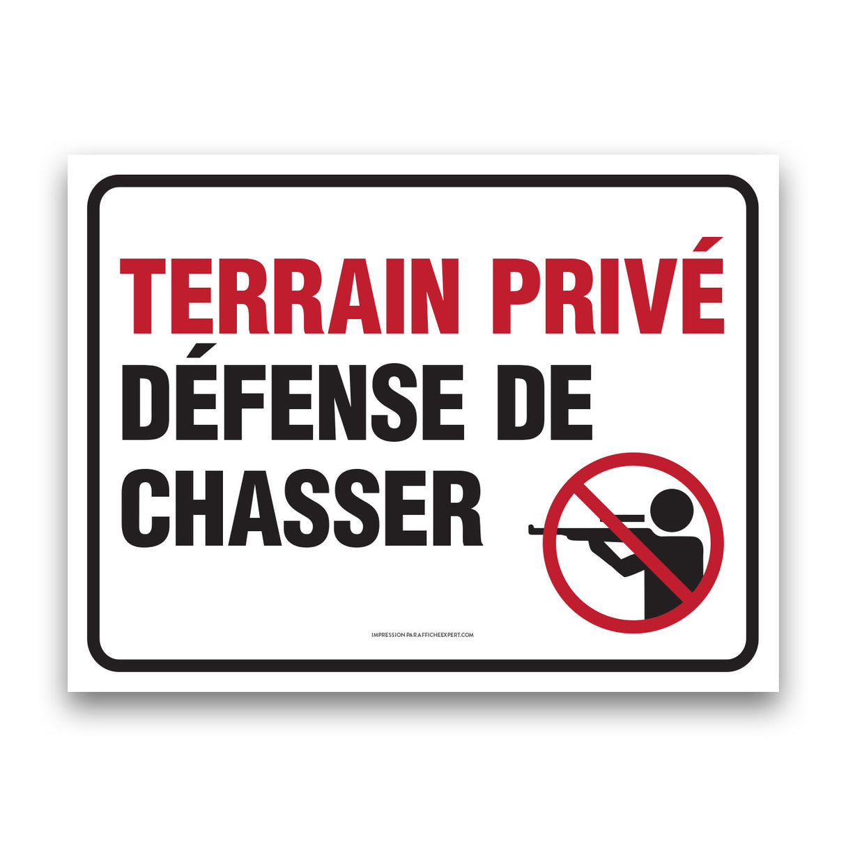 Terrain privé - Défense de chasser