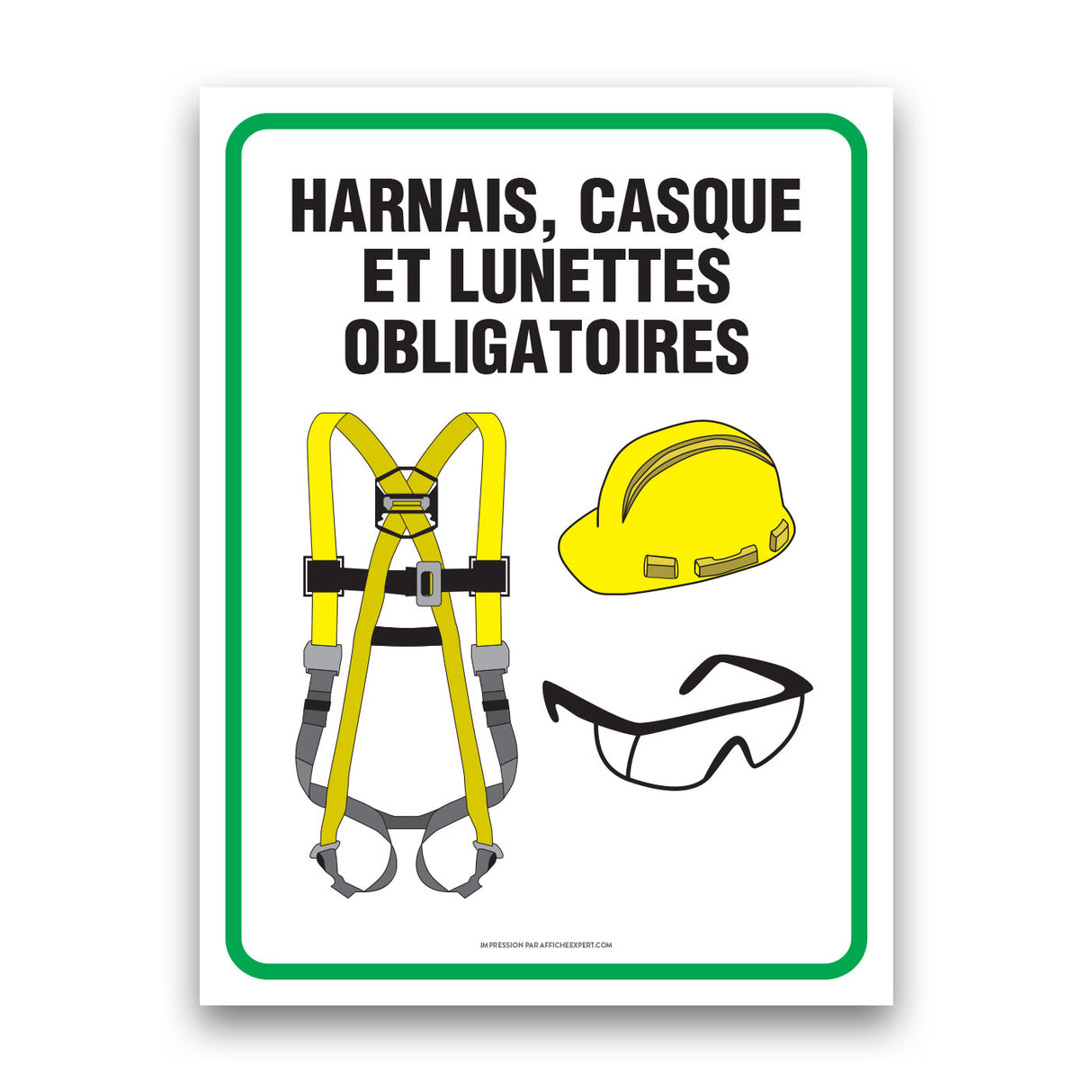 Harnais, casque et lunettes obligatoire