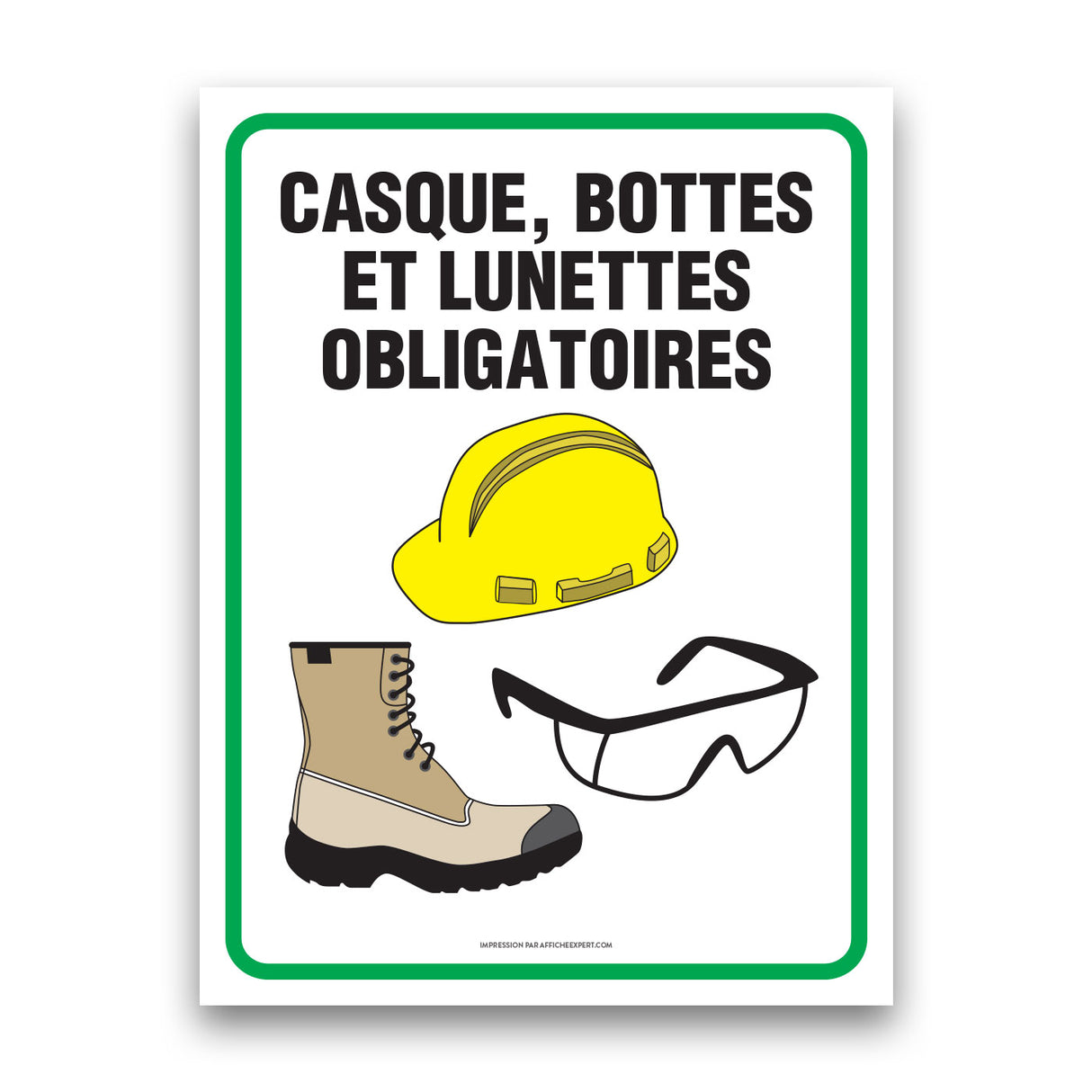 Casque, bottes et lunettes obligatoires