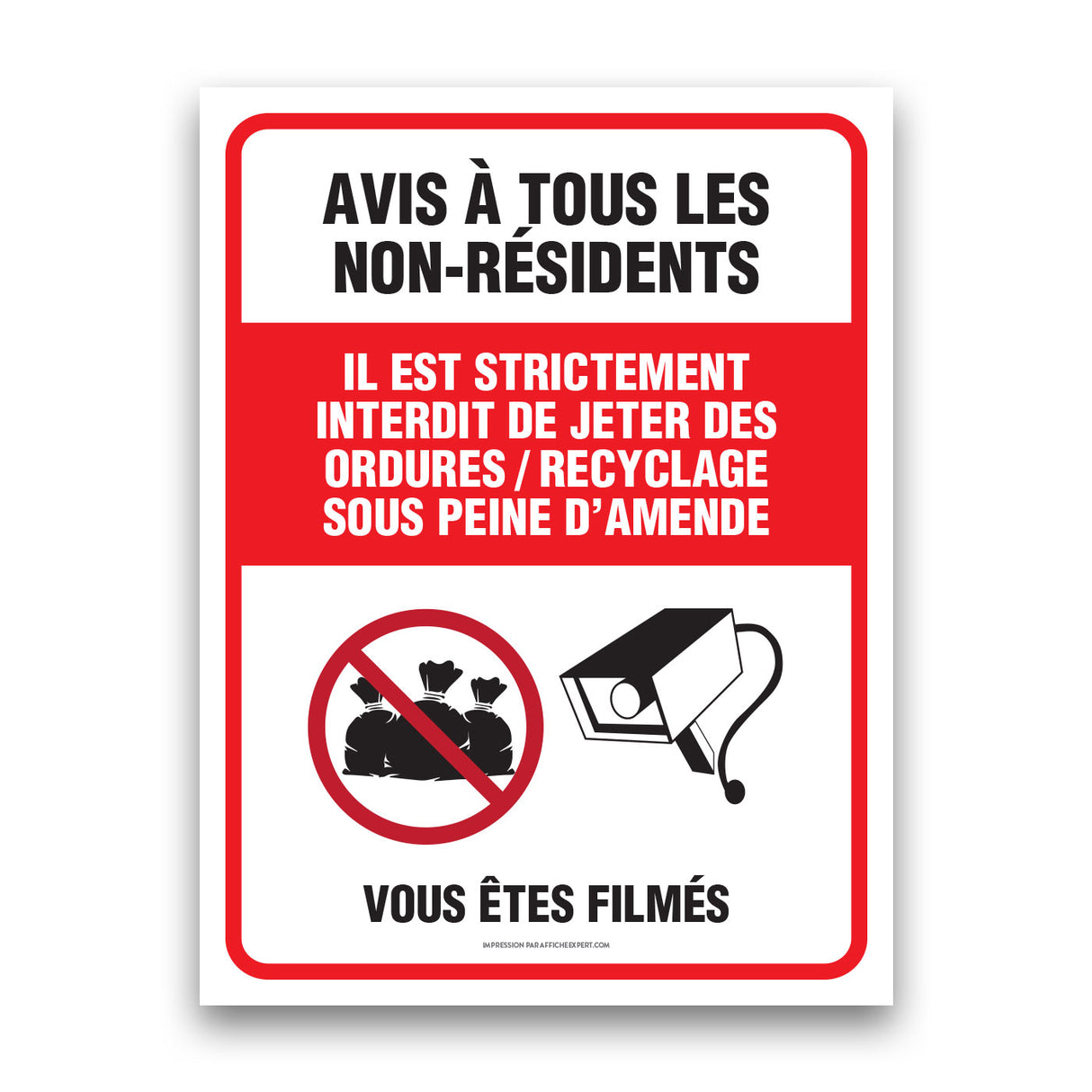 Interdiction de déposer vos déchets