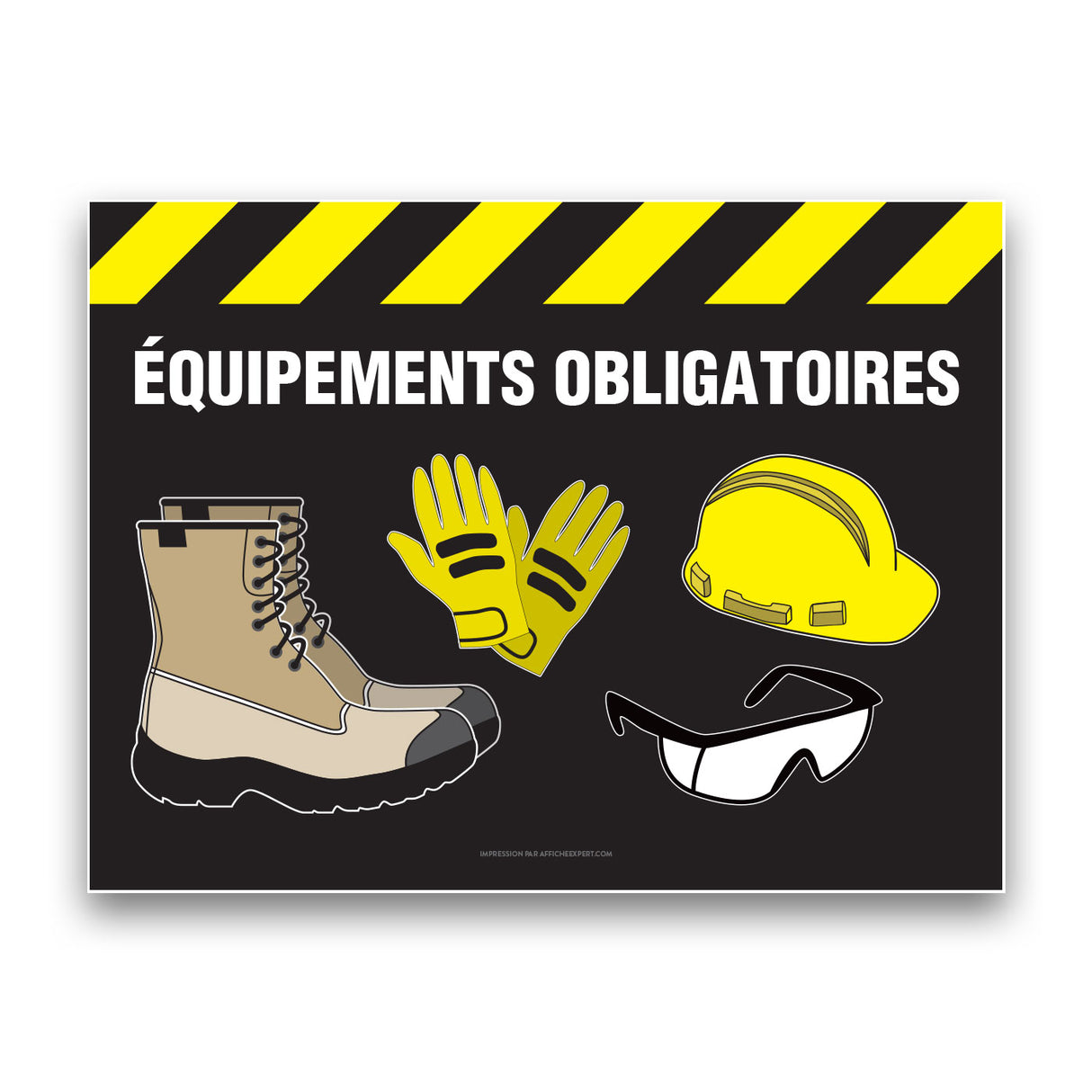 Équipments obligatoires (Casque, bottes, gants et lunettes)