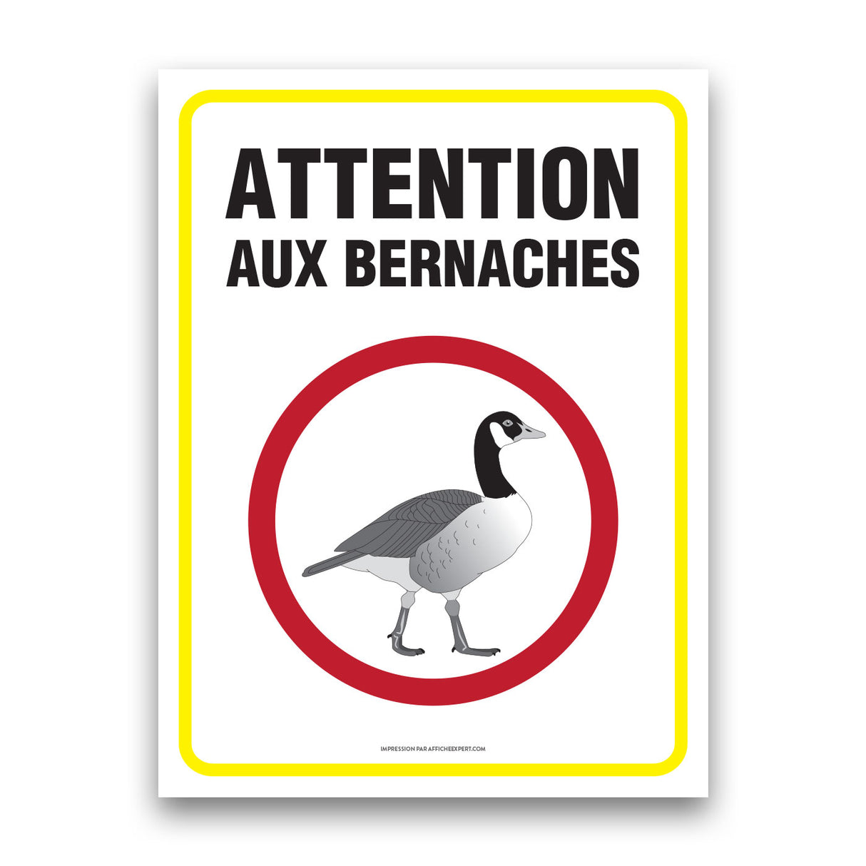 Sign - "Attention aux bernaches"