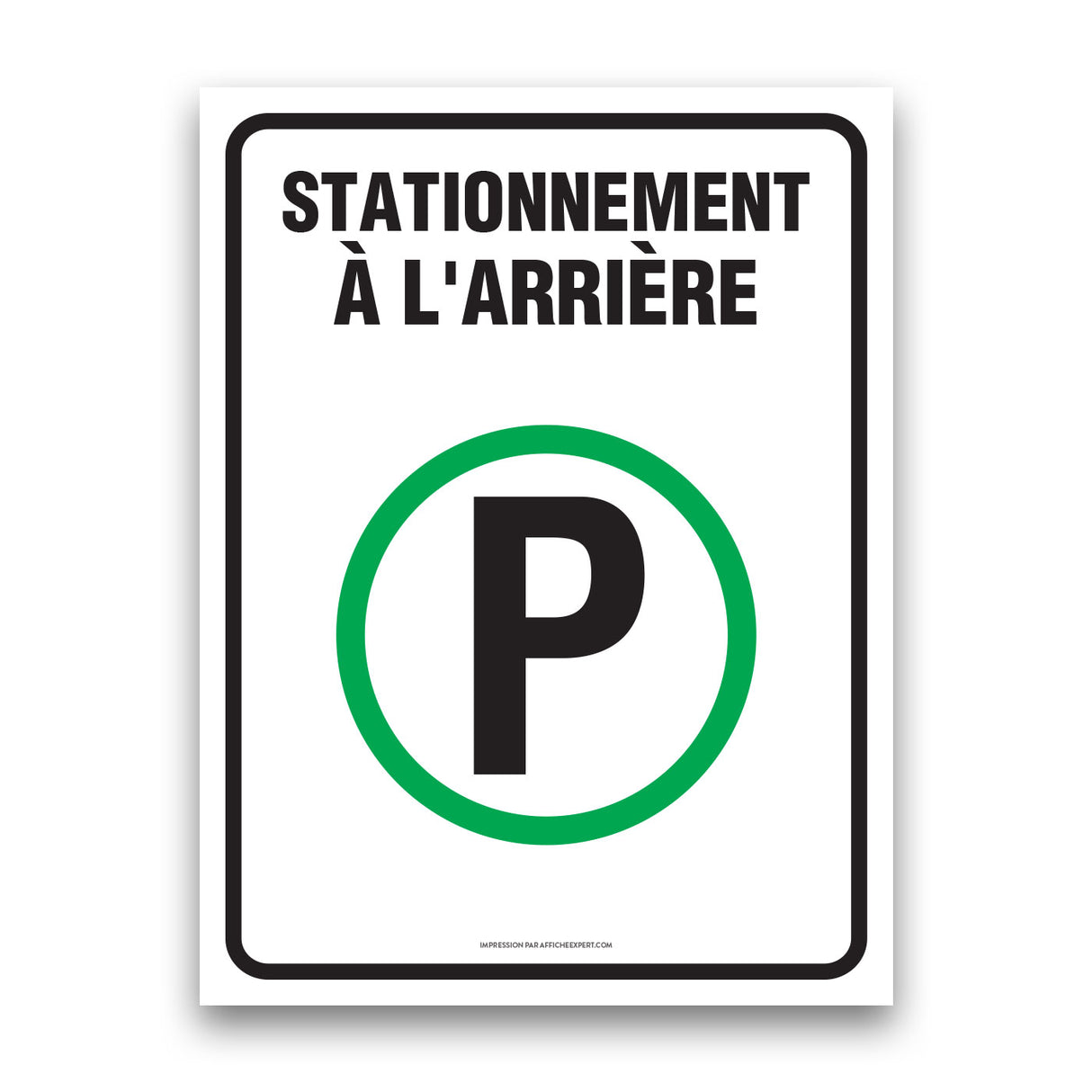 Stationnement à l'arrière