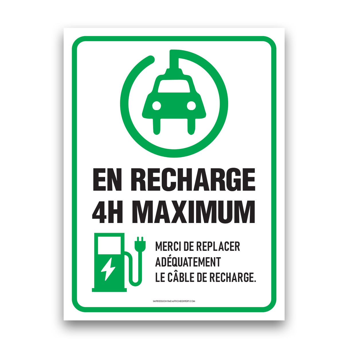 Véhicule en recharge 4h max - Cable de recharge (Véhicule électrique)