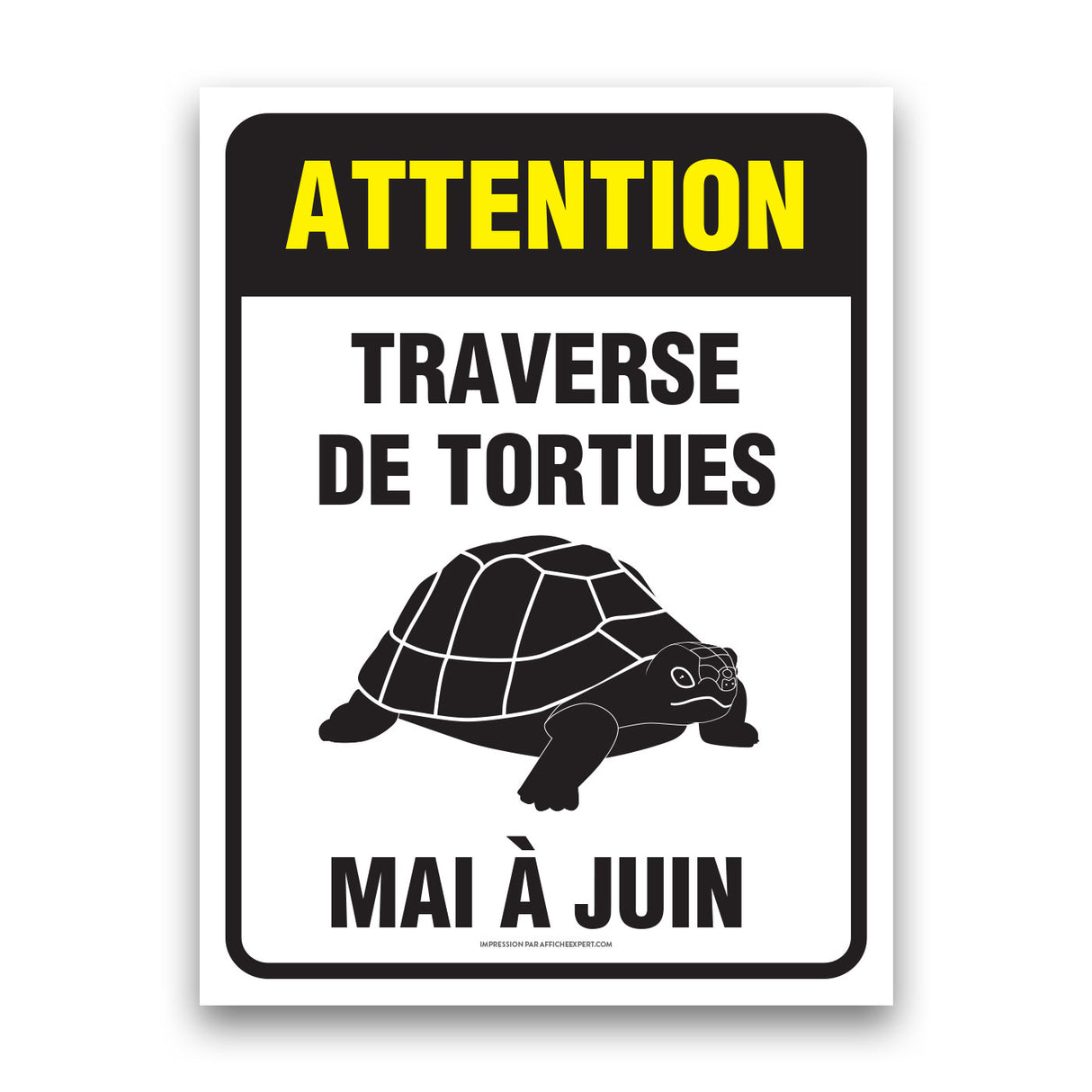 Attention - Traverse de tortues (mai à juin)