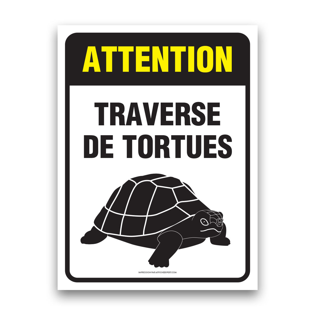 Sign - "Attention - Traverse de tortues"