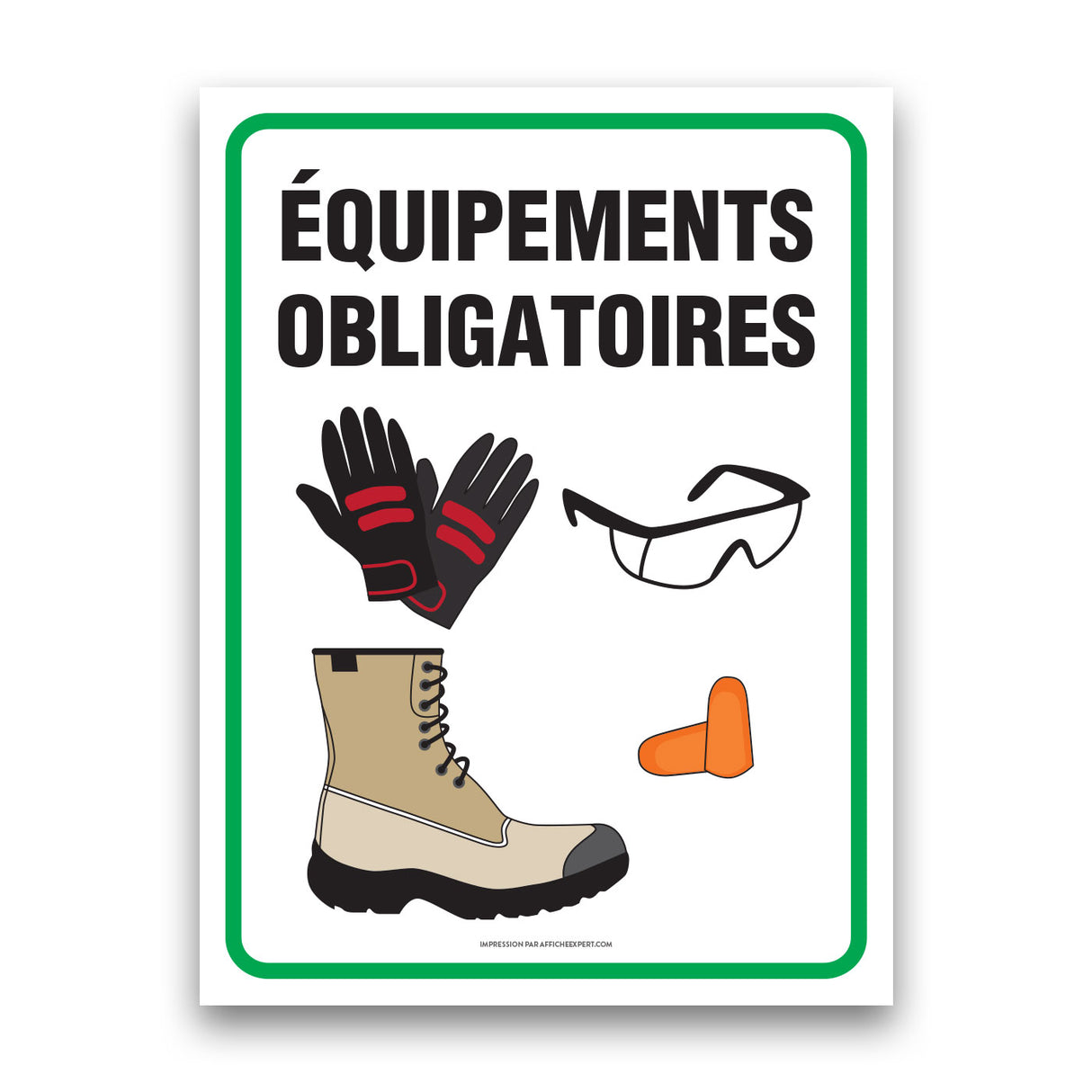 Protection auditive, bottes, gants et lunettes obligatoires