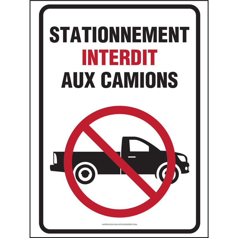 Stationnement Interdit aux camions (Pick-up)
