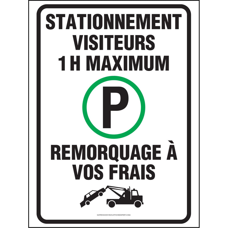 Stationnement réservé - Visiteurs - 1h maximum