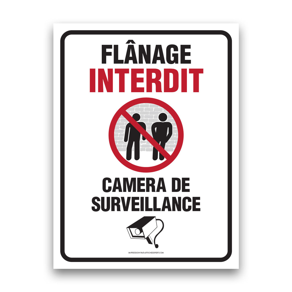 Flânage interdit - Caméra de surveillance